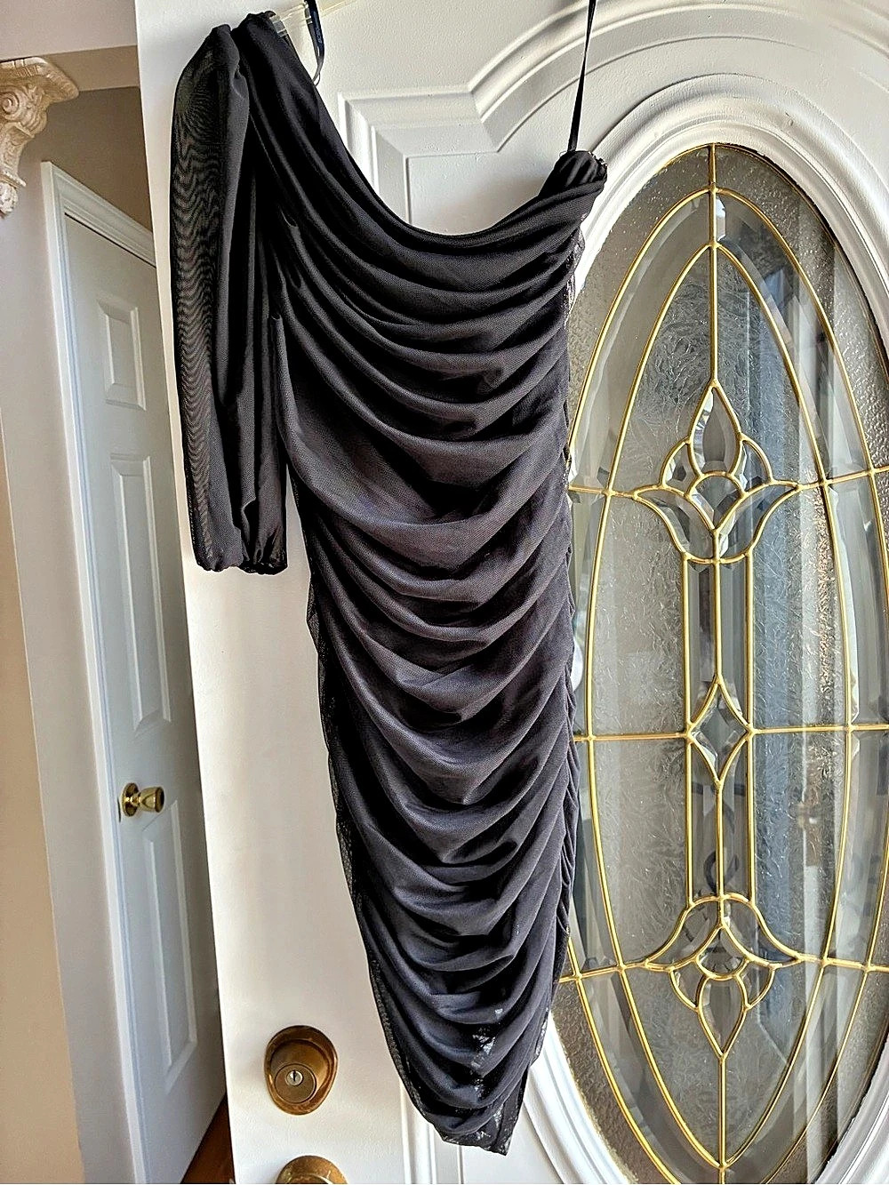 BCBG Generation Draped Midi Dress in Black Size 4 NWT